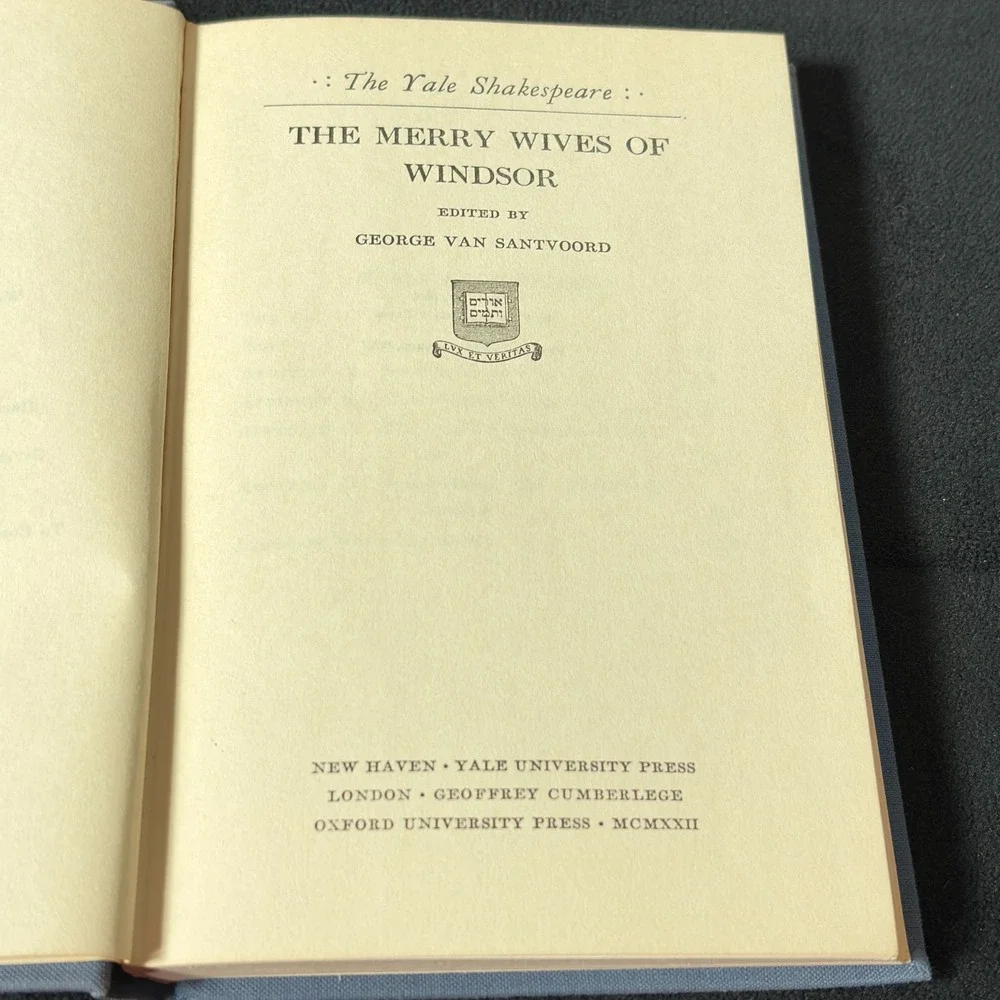 The Yale Shakespeare: The Merry Wives of Windsor - Santvoord (Hardcover,‎ 1950s)
